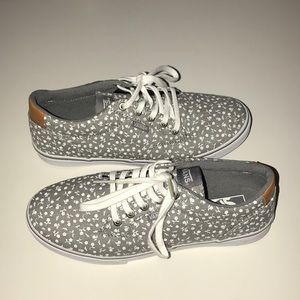 Gray Flower Vans - Women’s size 6